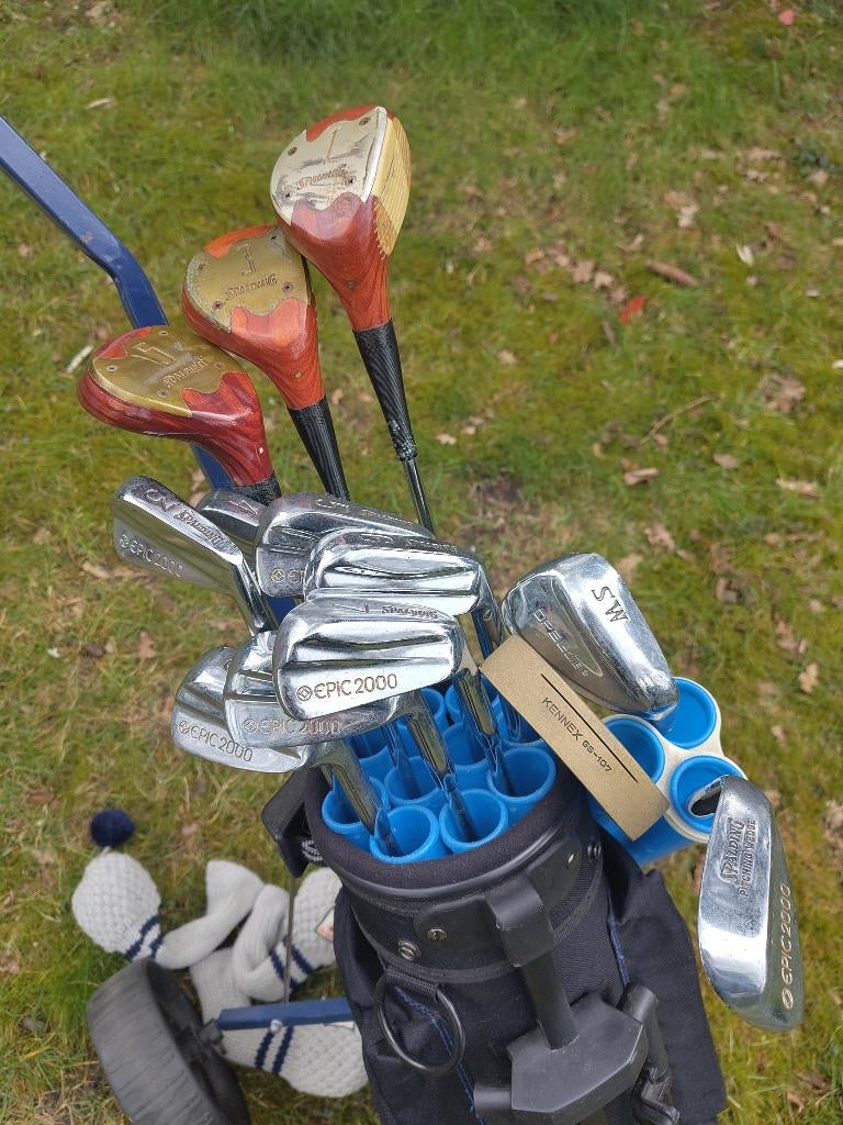 Golfset: Golfbuggy, draagtas en 13 clubs, Ophalen, Gebruikt, Set, Overige merken