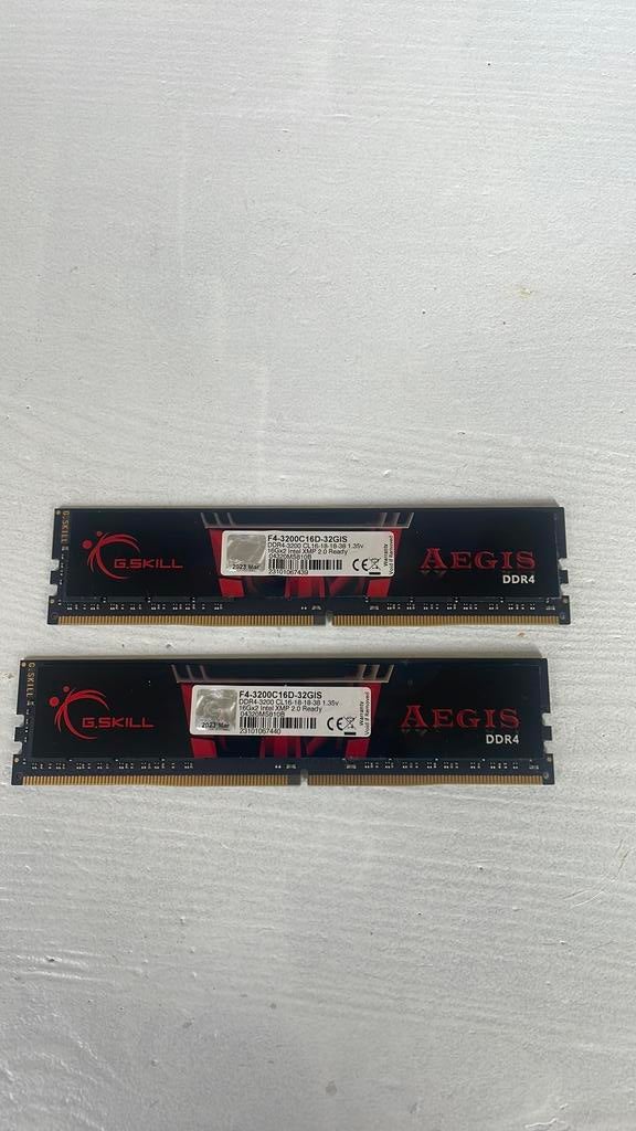Set 2x16GB G.Skill Aexis ddr4 ram, Computers en Software, RAM geheugen, 32 GB, DDR4, Ophalen of Verzenden, Zo goed als nieuw
