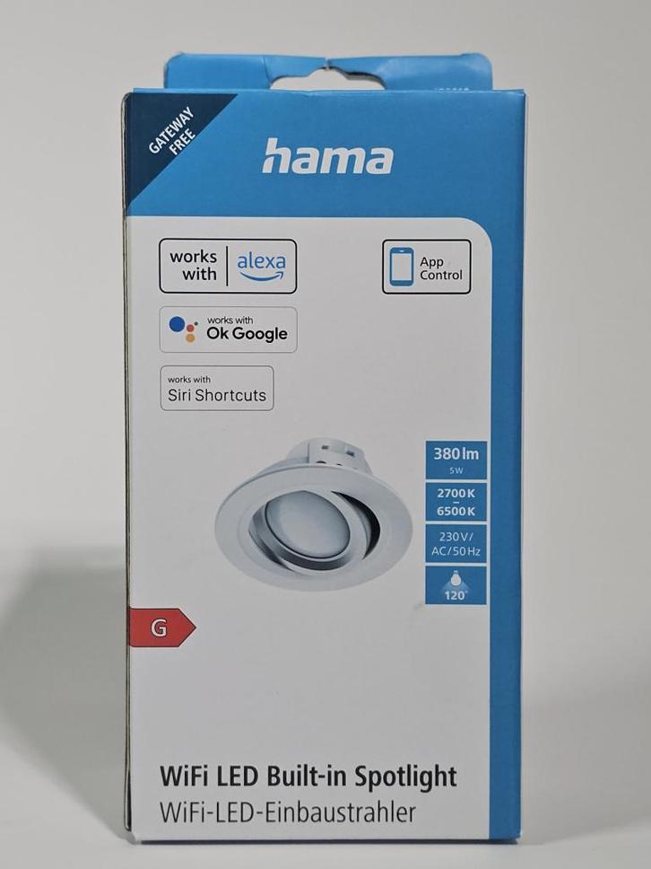 Hama Wifi - Led - Inbouwspot - App bediening | Nieuw, Huis en Inrichting, Lampen | Losse lampen, Nieuw, Led-lamp, 30 tot 60 watt