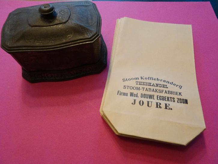 OUD DOUWE EGBERTS ZOON BLIK EN KOFFIEZAKKEN JOURE KOFFIE, Antiek en Kunst, Curiosa en Brocante, Ophalen of Verzenden