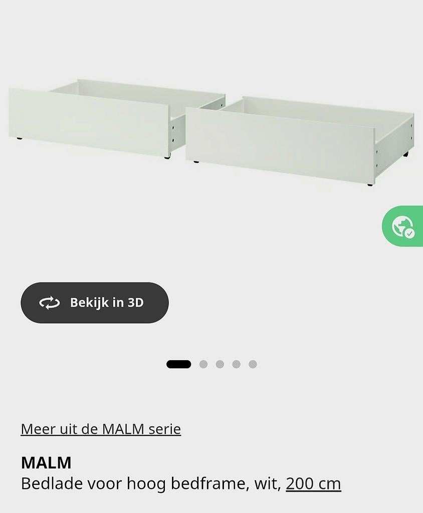 MALM Bedlade voor hoog bedframe, wit, 4 stuks nieuw, Wit, Ophalen of Verzenden, Overige maten, 200 cm