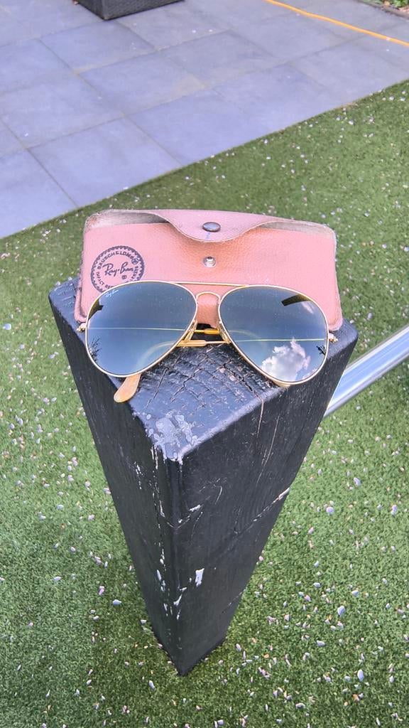 Ray-Ban B&L Aviator Arista Gold G-15 Maat 62-14, Gebruikt, Zonnebril, Overige kleuren, Ophalen of Verzenden