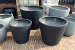 GROTE ronde bloempotten Fiberstone grijs & antraciet 3 maten, Ophalen, Overige materialen, 40 cm of meer, Rond