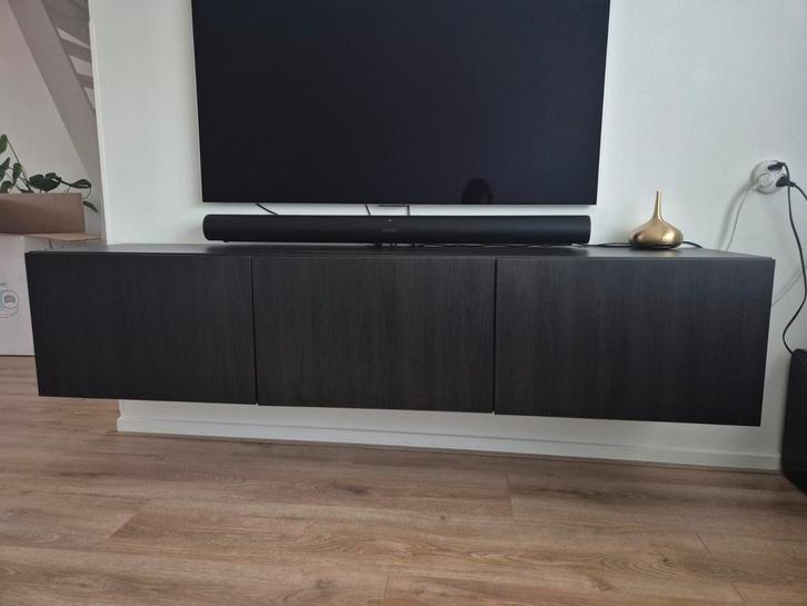 Tv-meubel BESTÅ (Ikea) zwartbruin, Huis en Inrichting, Kasten | Televisiemeubels, Zo goed als nieuw, Minder dan 100 cm, 150 tot 200 cm