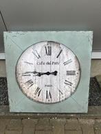 Grote Wandklok "Cafe du Parc Paris" - Vintage Look, Huis en Inrichting, Woonaccessoires | Klokken, Ophalen of Verzenden, Gebruikt