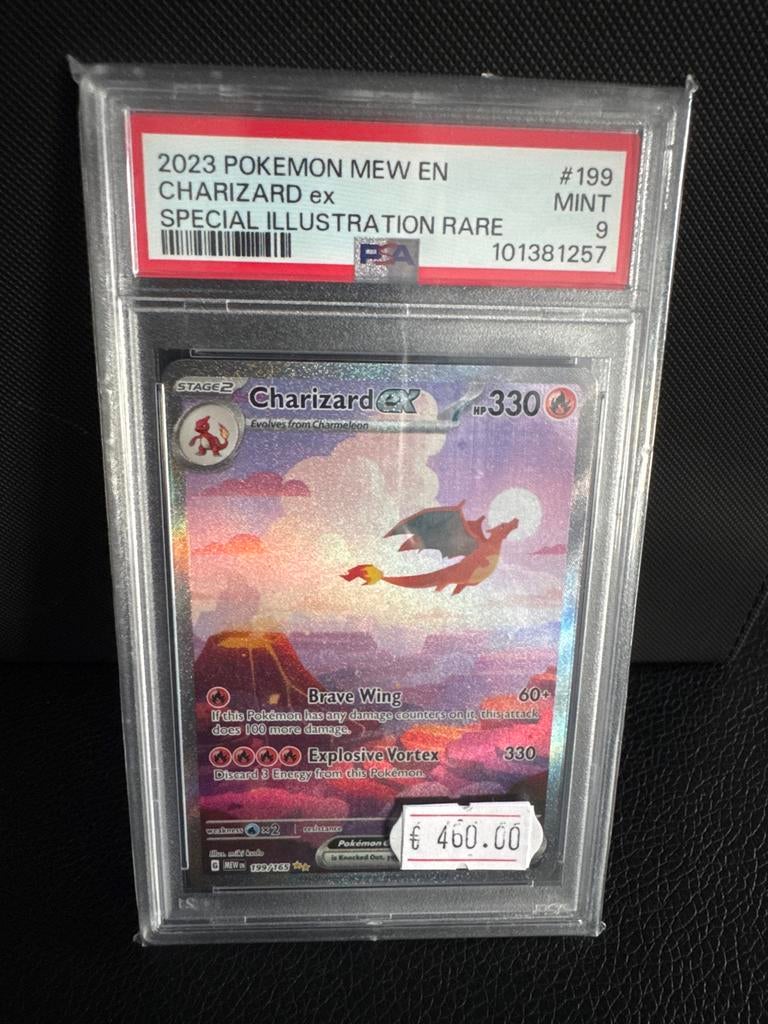 Charizard ex 199 PSA 9, Ophalen, Zo goed als nieuw, Losse kaart