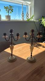 Vintage Franse kandelaars set, Antiek en Kunst, Ophalen of Verzenden, Koper of Brons