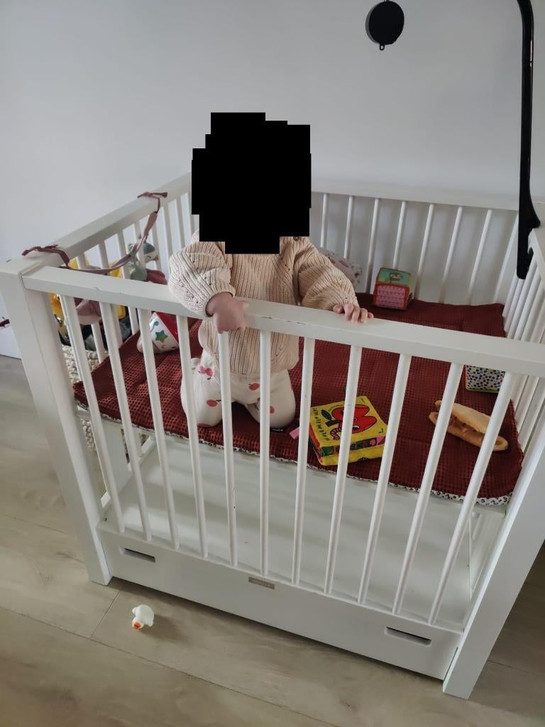 Bopita box wit met lade, Kinderen en Baby's, Boxen, Gebruikt, Rechthoekig, In hoogte verstelbaar, Boxkleed, Lade, Ophalen