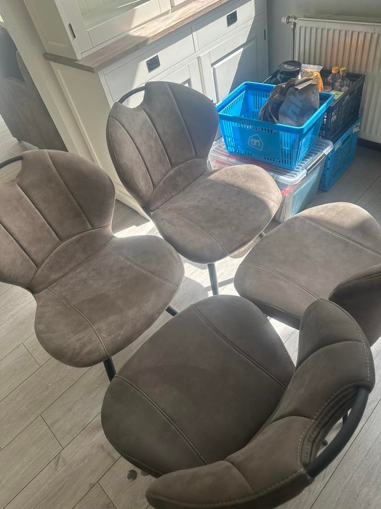 Eetkamerstoelen zgan, Huis en Inrichting, Stoelen, Ophalen, Bruin, Leer, Zo goed als nieuw