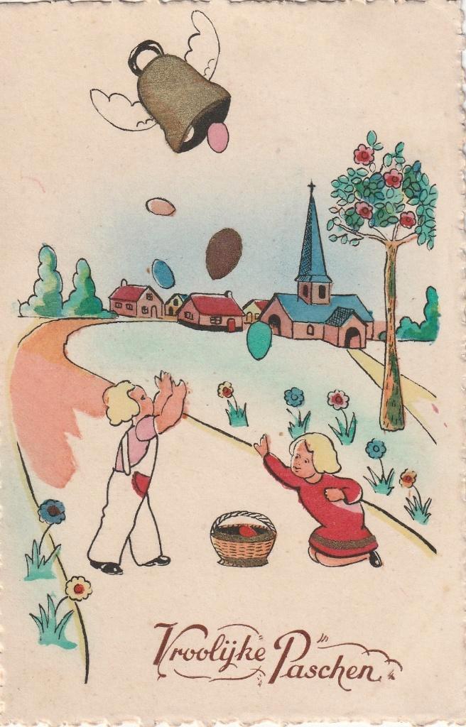 PAAS PASCHEN UIT 1942 MOOIE OUDE KAART. Kl645, Verzamelen, Ansichtkaarten | Themakaarten, Gelopen, 1940 tot 1960, Overige thema's