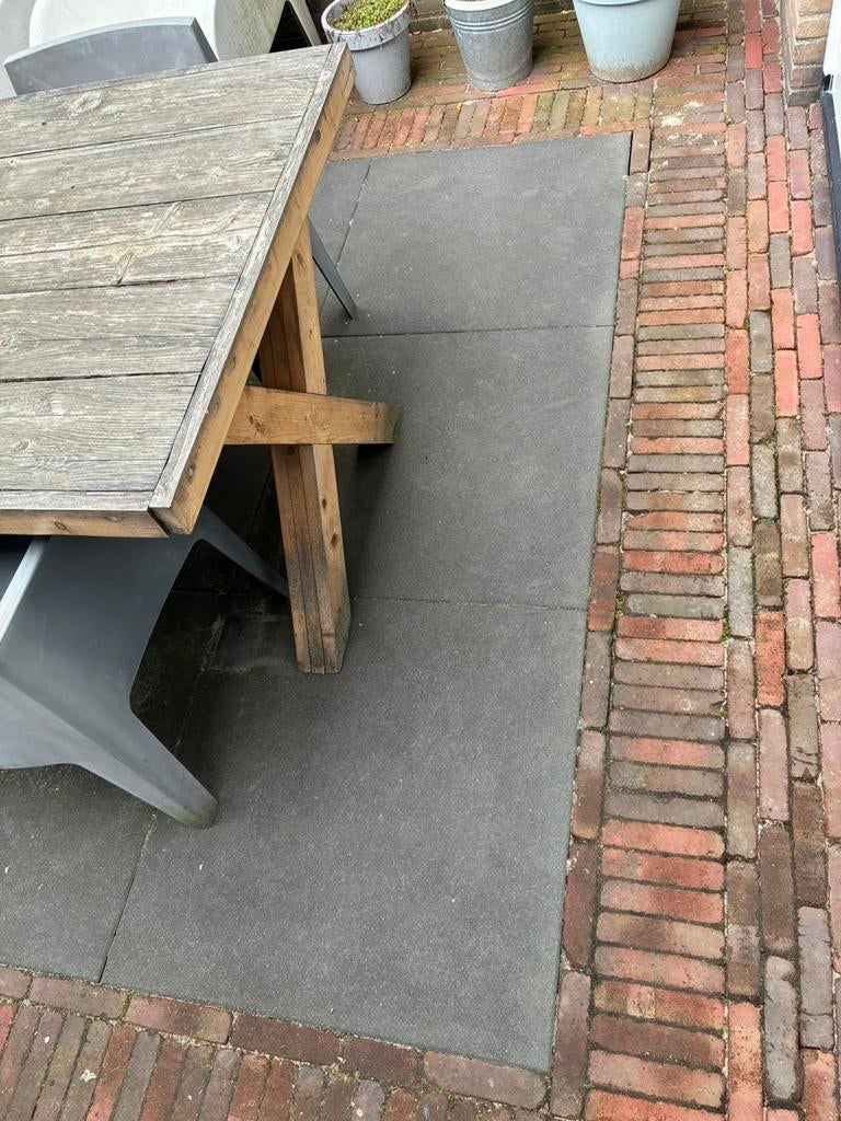 3 tegels 80x80x6, Ophalen, Gebruikt, Beton, Terrastegels