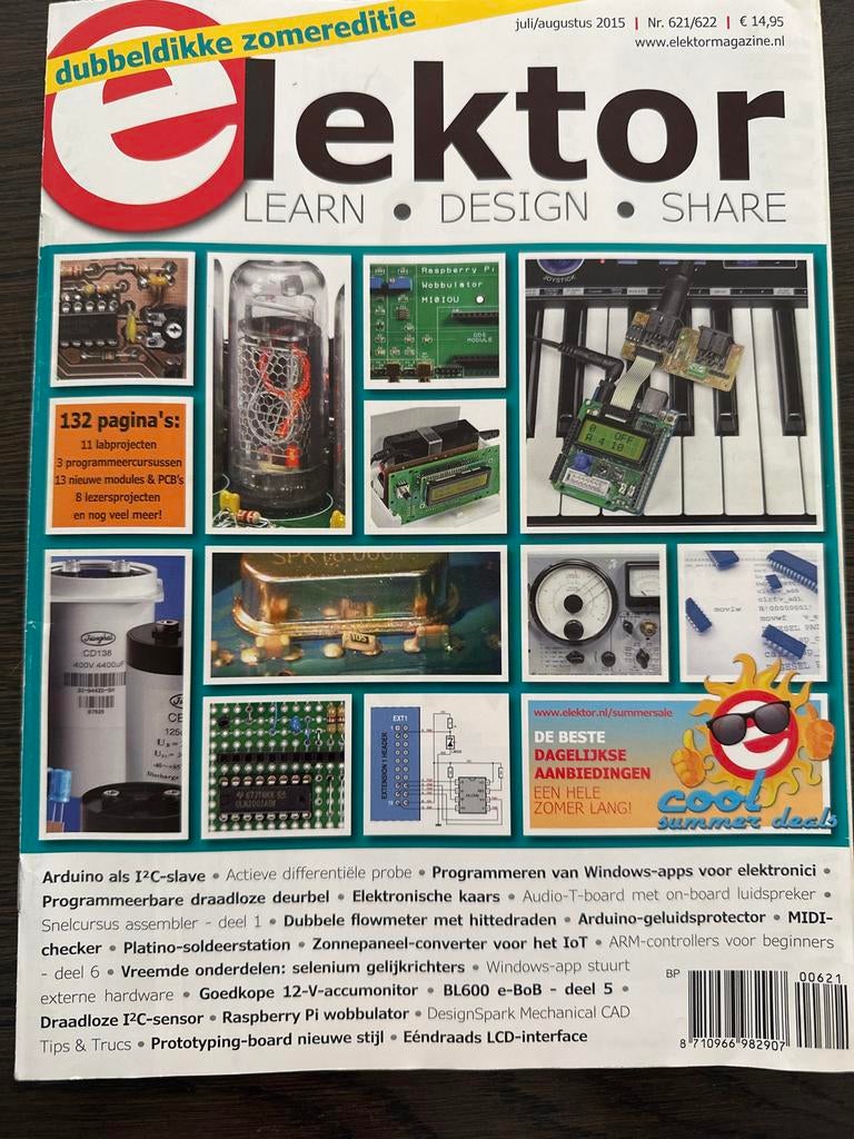 Elektor Magazine Juli/Augustus 2015 - Dubbeldikke Zomerediti, Boeken, Ophalen of Verzenden, Gelezen, Elektrotechniek