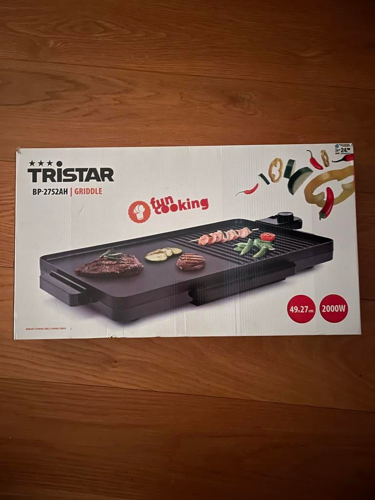 Tristar BP-2752AH Griddle - Elektrische Bakplaat 2000W, Ophalen of Verzenden, Zo goed als nieuw, Tafelgrill