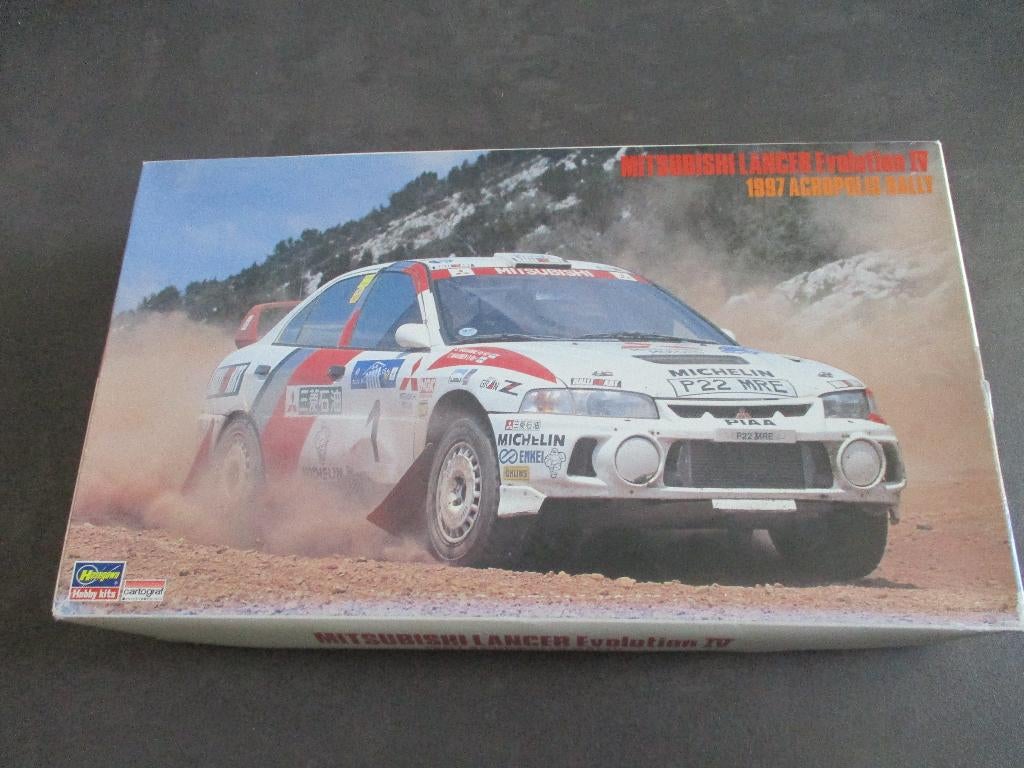 Hasegawa Mitsubishi lancer evolution IV 1997 acropolis rally, Overige merken, Auto, Groter dan 1:32, Ophalen of Verzenden