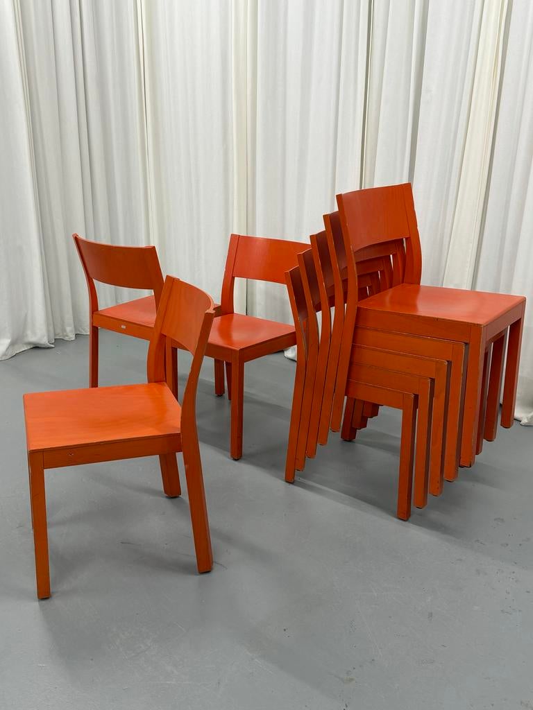 10x Thonet stoelen in oranjerood, Huis en Inrichting, Ophalen, Gebruikt, Overige kleuren, Vijf, Zes of meer stoelen