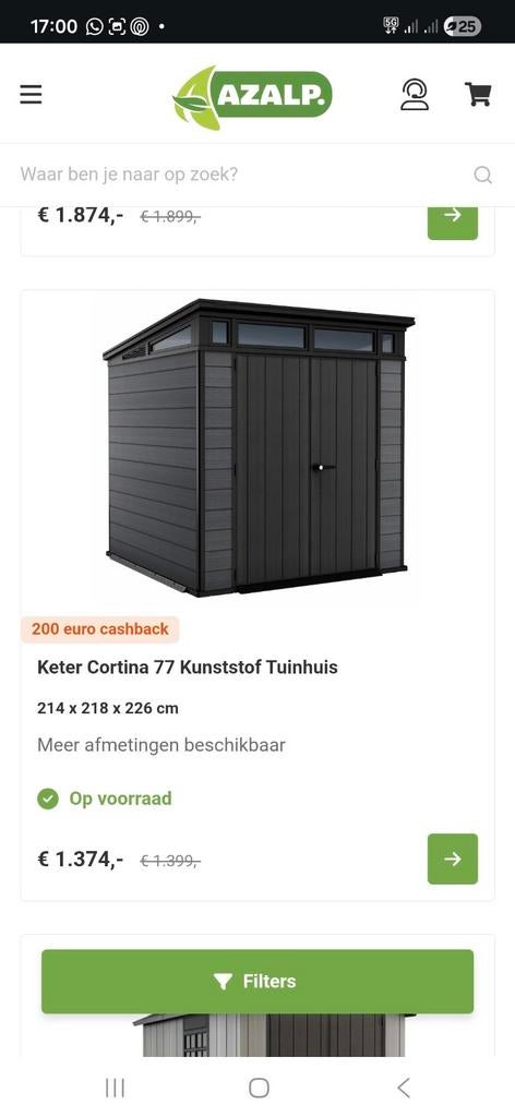 Keter Cortina 77 Kunststof Tuinhuis nieuw in doos, Tuin en Terras, Tuinhuizen, Ophalen of Verzenden