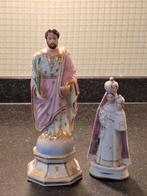 2 vintage porseleinen  beelden Jozef  en Maria met Jezus, Ophalen of Verzenden