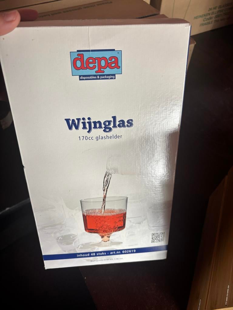Depa Wijnglas 170cc - 48 stuks, Ophalen of Verzenden, Nieuw, Glas, Glas of Glazen