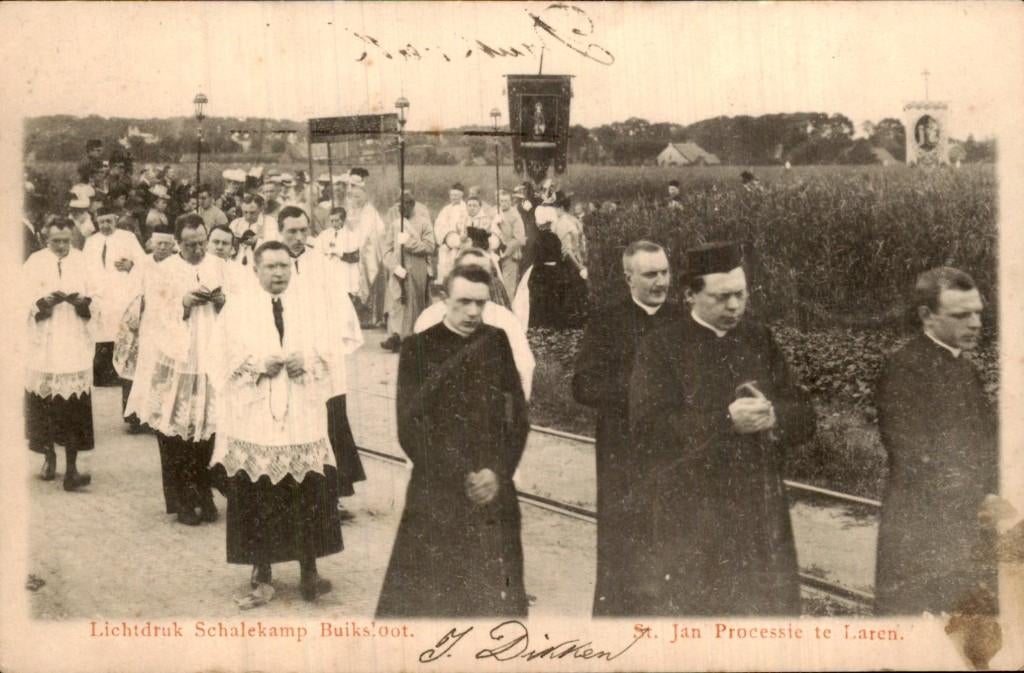 Laren - St. Jan Processie - Lichtdruk Schalekamp, Ophalen of Verzenden, Voor 1920, Gelopen, Noord-Holland