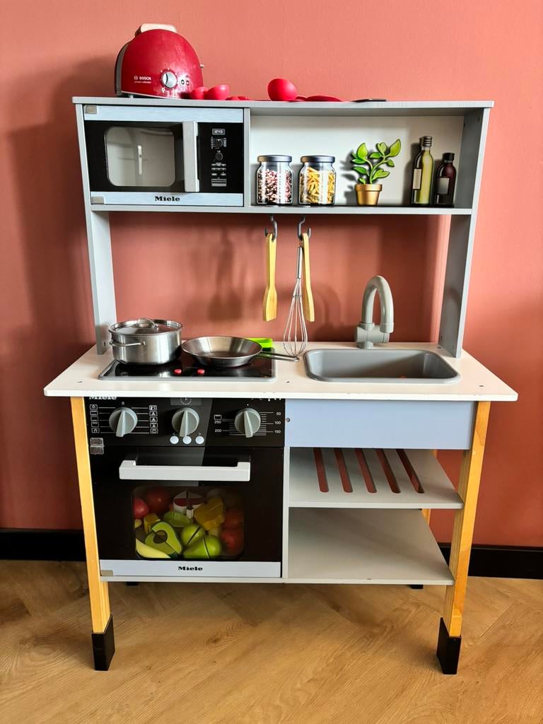 Speelkeuken met toebehoren, Ophalen, Gebruikt, Hout, Speelkeuken