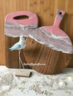 Serveerplank borrelplank tapasplank Zee Roze cadeau Epoxy, Ophalen, Nieuw, Rond, Hout