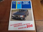 Folder Peugeot 205 Accessoires, Ophalen of Verzenden, Zo goed als nieuw, Peugeot, Peugeot