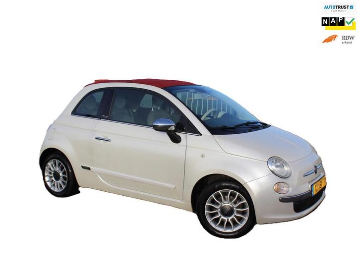 Fiat 500 C 0.9 TwinAir Lounge cabrio parelmoer lage km, Auto's, Fiat, Bedrijf, Te koop, 500C, ABS, Airbags, Airconditioning, Bluetooth