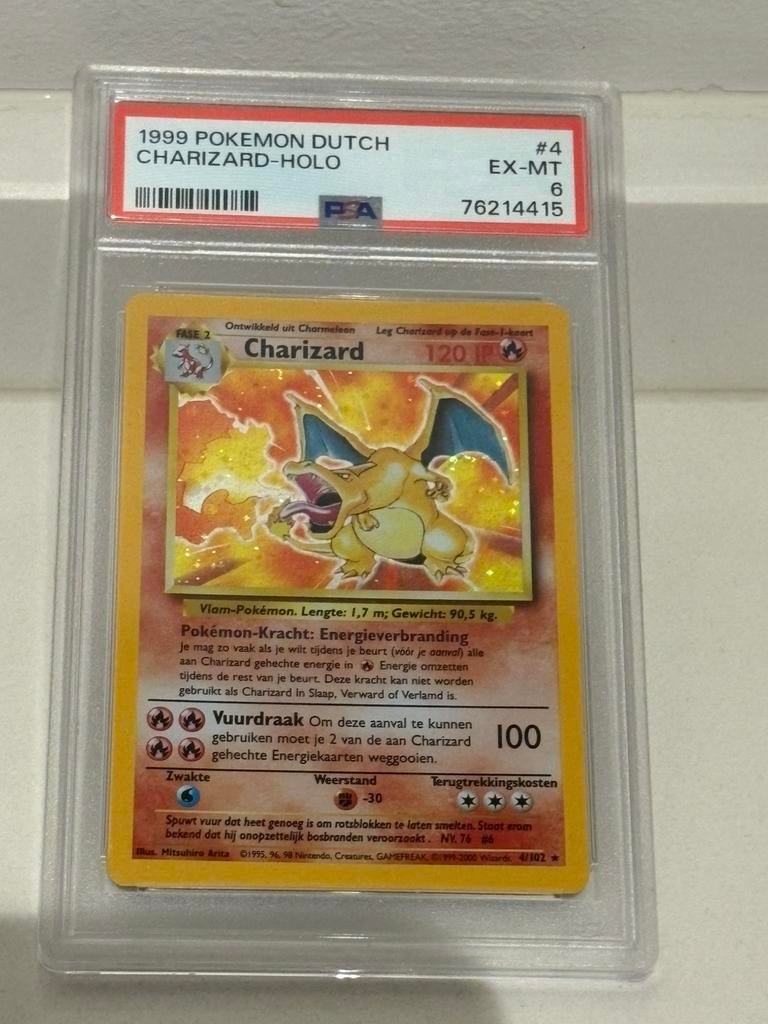 Charizard 4 psa 6, Hobby en Vrije tijd, Verzamelkaartspellen | Pokémon, Ophalen of Verzenden, Zo goed als nieuw