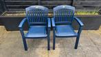 Twee donkerblauwe Hartman tuinstoelen, Tuin en Terras, Ophalen, Zo goed als nieuw, Kunststof