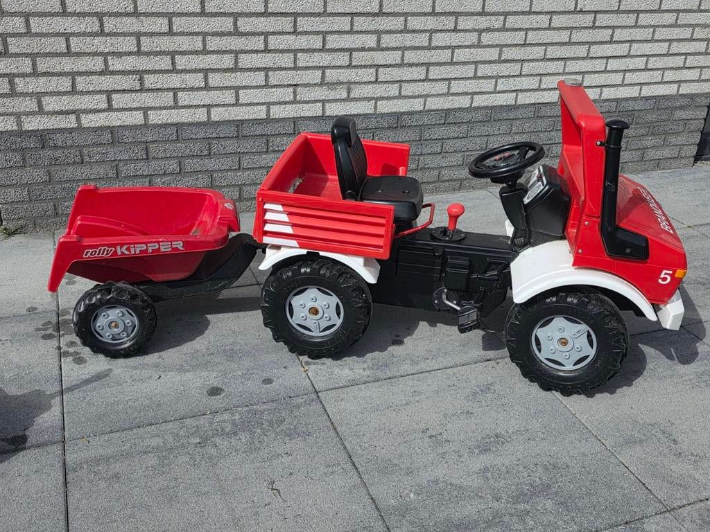 Rolly Toys Brandweer Trapauto met aanhanger, Ophalen, Gebruikt, Trapvoertuig