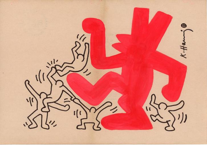 Keith Haring Artwork, Antiek en Kunst, Kunst | Schilderijen | Modern, Verzenden