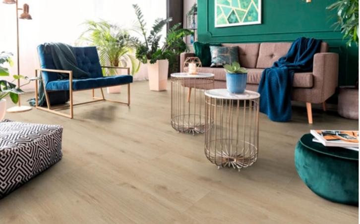 40m2+ Licht Eiken Klik Laminaat, Huis en Inrichting, Stoffering | Vloerbedekking, Zo goed als nieuw, Laminaat, Bruin, 25 tot 50 m²