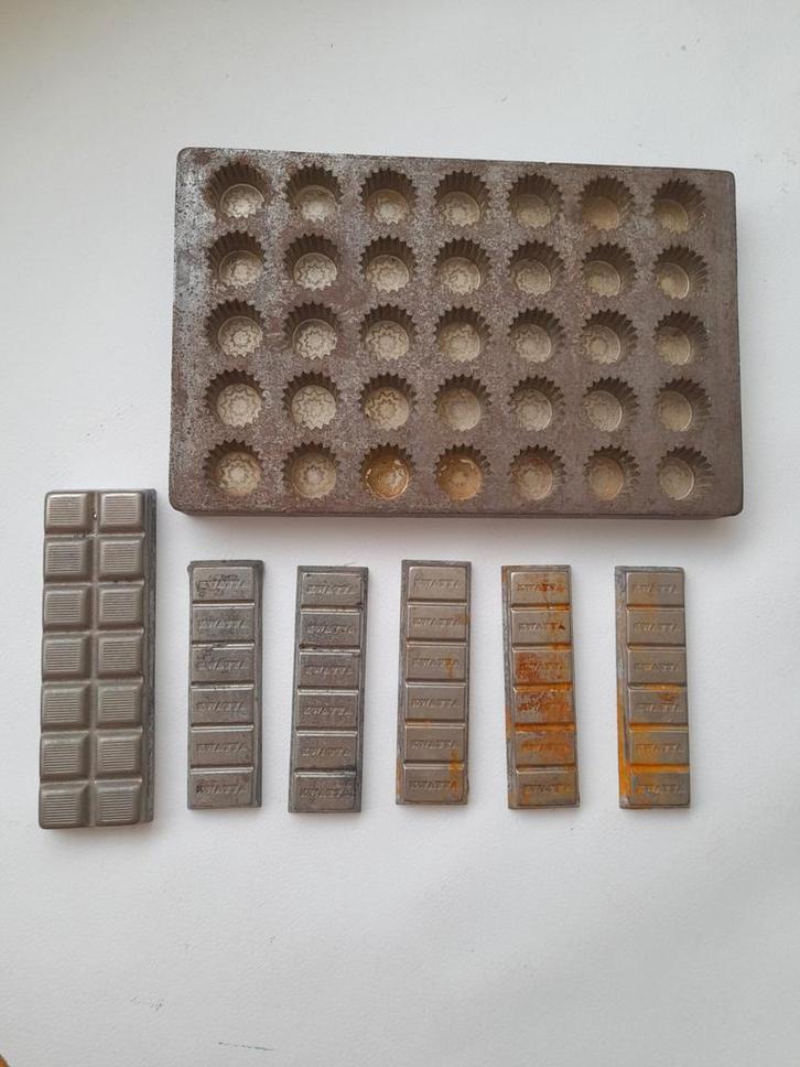 Vintage Kwatta chocoladevormen - Oud metaal, Hobby en Vrije tijd, Knutselen, Gebruikt, Gereedschap of Toebehoren, Ophalen