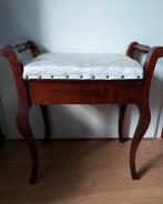 Piano kruk/stoel mahoniehouten /kaptafel stoeltje, Ophalen of Verzenden, Stof, 50 tot 75 cm, 50 tot 75 cm