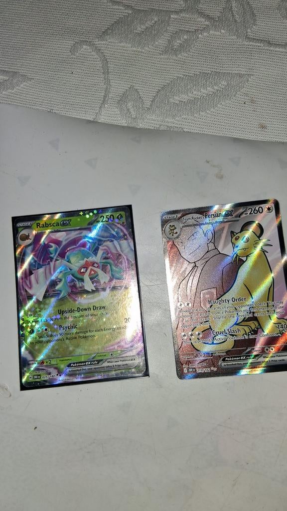Pokémon kaarten: Rabsca ex en Team Rocket's Persian ex, Ophalen of Verzenden
