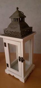 Lantaarn., Huis en Inrichting, Woonaccessoires | Kandelaars en Kaarsen, Ophalen, Zo goed als nieuw, Wit, Hout