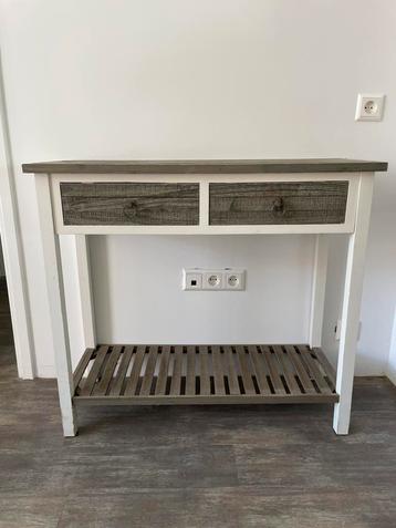 Sidetable wit met hout met twee lades beschikbaar voor biedingen