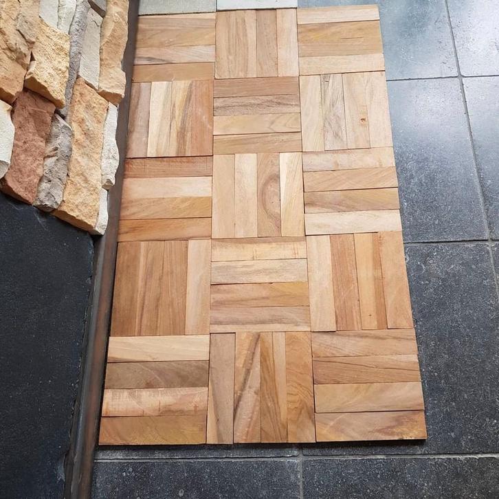 Hardhouten TAPIS VLOER STROKENPARKET VLOEREN TEAKHOUT!, Huis en Inrichting, Stoffering | Vloerbedekking, Nieuw, 75 m² of meer