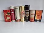 6 Mooie Grote Vintage Drank Blikken en 1 Kartonnen Doos, Overige merken, Gebruikt, Overige, Verzenden
