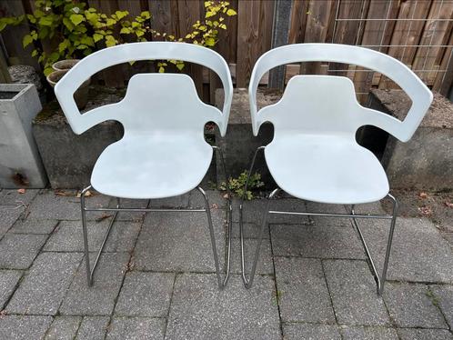 Design eettafelstoelen Alias - 2 stuks, Huis en Inrichting, Stoelen, Gebruikt, Twee, Kunststof, Wit, Ophalen