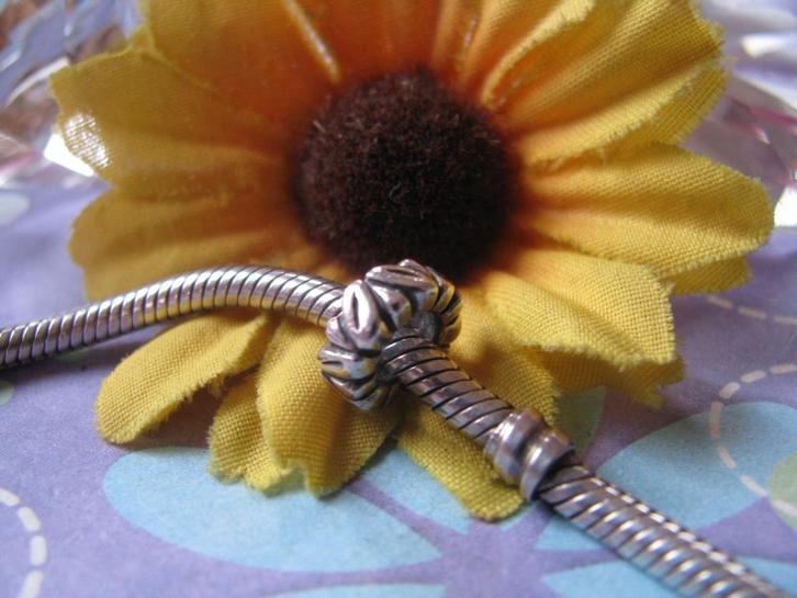 Pandora spacer / tussenring P106 = koffie bonen / boontjes, Sieraden, Tassen en Uiterlijk, Bedels, Zo goed als nieuw, Pandora