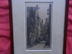 Mooie ets St Pieterssteeg Amsterdam Joh. Josseaud 19 x 10 cm, Antiek en Kunst, Ophalen of Verzenden
