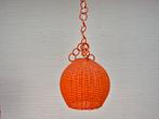 Rotan hanglamp oranje. Vintage rieten lamp met ketting., Ophalen of Verzenden, ., ., .