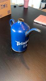 Vintage blauwe petroleumkan 1L, Antiek en Kunst, Antiek | Emaille, Ophalen