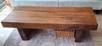 Robuuste eiken salontafel, Ophalen, 100 tot 150 cm, 50 tot 100 cm, Zo goed als nieuw