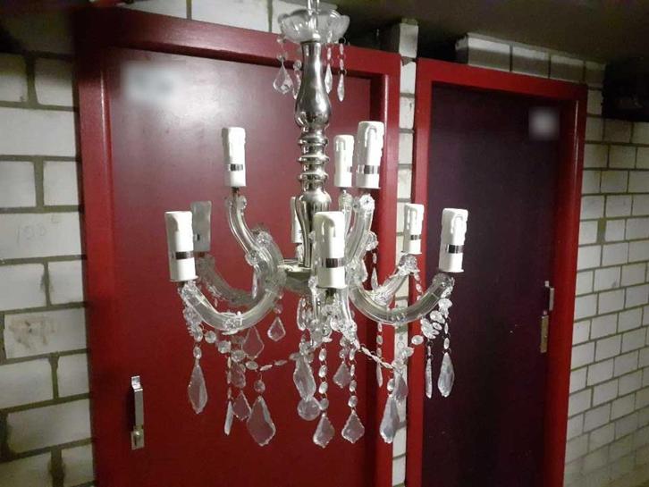 3x kleine kroonluchter (43cm breed) izgst. 9x E14 fitting b5, Huis en Inrichting, Lampen | Kroonluchters, Ophalen