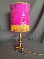 Tafellampje chinees roze cyclaam goud antieke lampenvoet, Stof, Ophalen of Verzenden, Zo goed als nieuw