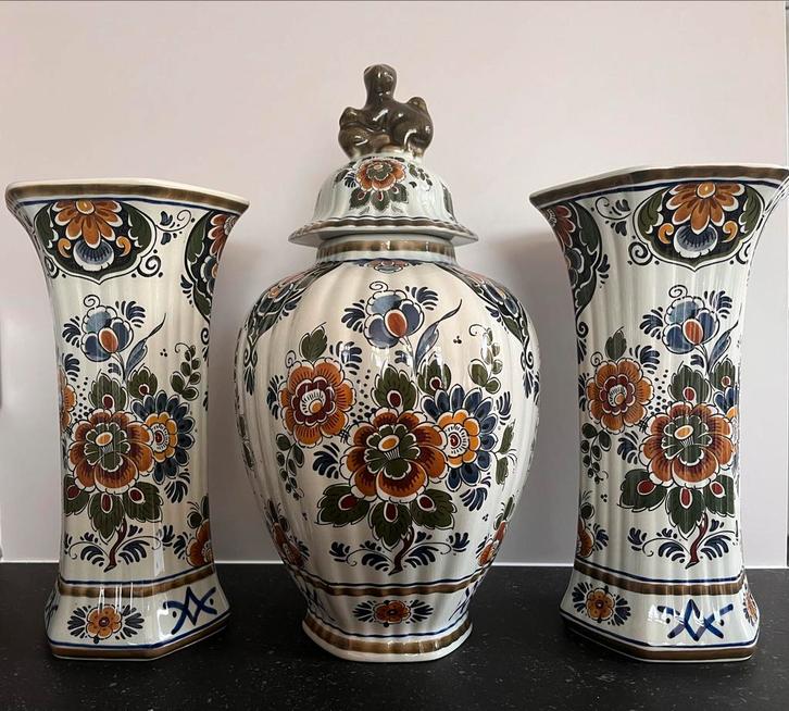 Delfts Blauw Polychroom Kasteel - Puntgaaf!, Antiek en Kunst, Antiek | Vazen, Ophalen of Verzenden