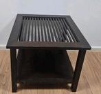 Stevige houten salontafel met een 5 mm hardglazen blad, Ophalen, Gebruikt, Rechthoekig, 75 cm of meer
