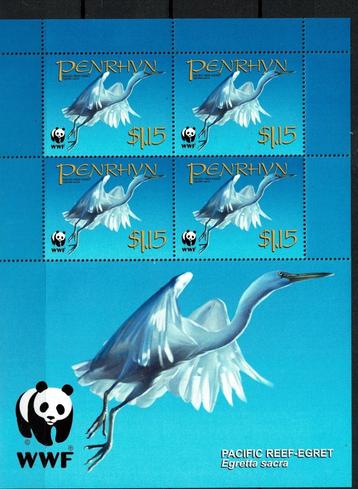 penrhyn 2001 pf blok reigers herons vogels birds 3 beschikbaar voor biedingen